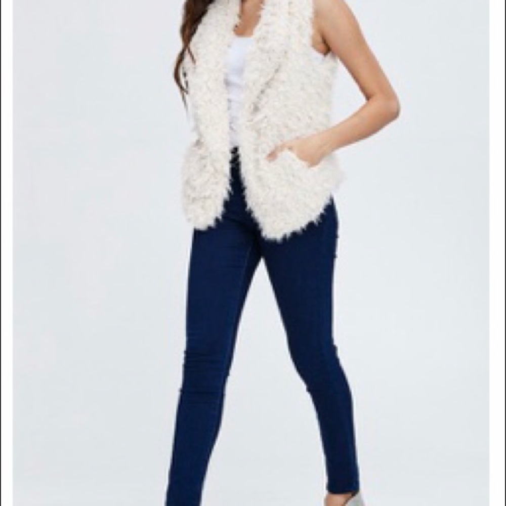 Faux fur black vest